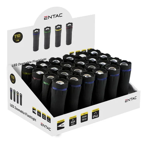 Entac Taschenlampe Zoom Kunststoff Thekendisplay 24 Stück