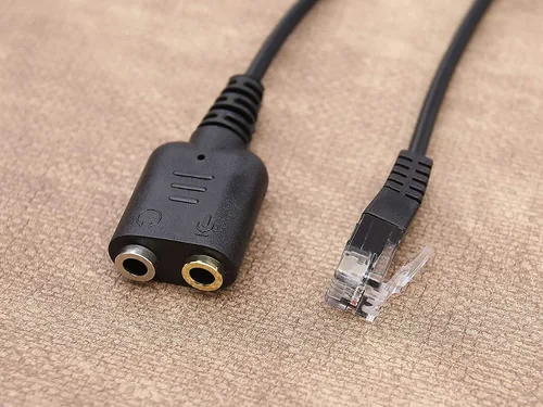 Equip Telefonkabel RJ9->2x3.5mm StBu 0.25m schwarz