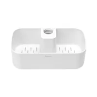 Brabantia Duschmittelhalter ReNew 13.3 x 24.4 cm, Weiss - Befestigung: Klemmen - Detailfarbe: Weiss - Wandmontage: Nein - Utensilienhalter Typ: Duschmittelhalter - Detailmaterial: Kunststoff - Grundmaterial: Kunststoff
