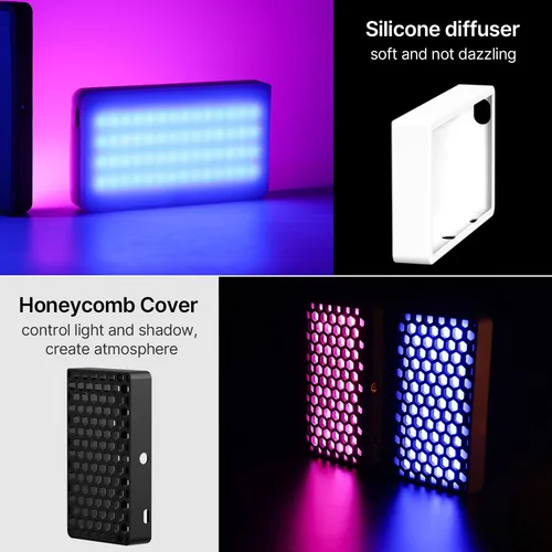 Ulanzi Videoleuchte LED RGB LT002 - Farbtemperatur Kelvin: 2500 bis 9000 K - Lichtfarbe: RGB - farbig - Leuchtenfarbe: Weiss
