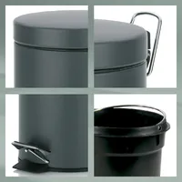 Kela Kosmetikeimer Monaco 3 l, Dunkelgrau - Fassungsvermögen: 3 l - Höhe: 26 cm - Anzahl Behälter: 1 - Detailfarbe: Dunkelgrau - Form: Rund - Material: Metall