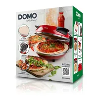 Domo Pizzaofen DO9284PZ - Anzahl Personen: 1 - Detailfarbe: Rot - Leistung: 1200 W - Produkttyp: Pizzamaker