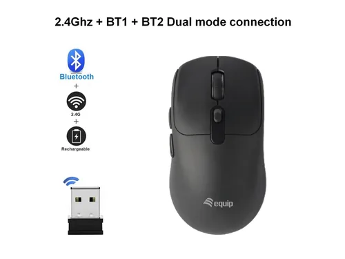 Equip Kompaktmaus Wireless Dual Mode 6Btn LR schwarz
