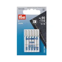 Prym Nähmaschinennadel Nr. 90 - 110, für Jeans, 5 Stück - Verpackungseinheit: 5 Stück - Detailfarbe: Silber - Produkttyp: Nähmaschinennadel