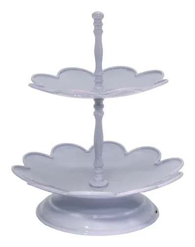 Chic Antique Etagere mit 2 Etagen 25 cm, Himmelblau - Produkttyp: Etagere - Materialtyp: Metall - Material: Eisen - Detailfarbe: Himmelblau - Anzahl Etagen: 2 × - Stapelbar: Nein