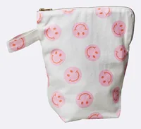 Chic Mic Necessaire Smilies 22.5 x 26.5 x 10 cm, Weiss/Rosa - Tiefe: 10 cm - Breite: 22.5 cm - Wasserfest: Keine Angaben - Höhe: 26.5 cm - Nachhaltigkeit: 100% Bio-Baumwolle - Global Organic Textile Standard (GOTS) - Volumen: 0.006 l