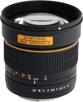 Samyang Festbrennweite 85mm F/1.4 AS IF UMC – Nikon F - Objektivtyp: Tele - Widerstandsfähigkeit: Keine Angabe - Filterdurchmesser: 72 mm - Brennweite Max.: 85 mm - Anzahl Gruppen: 7 - Anzahl Linsen: 9