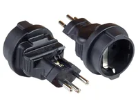 Alcasa PA-6002S adaptateur prise d'alimentation Type J (CH) Type F Noir