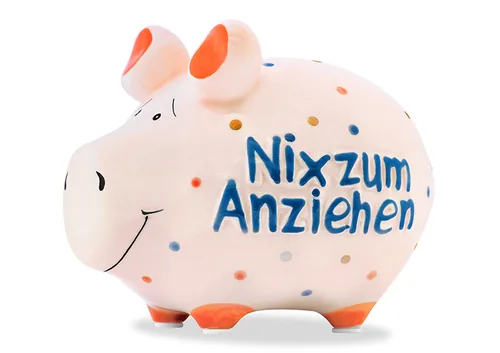 G. Wurm Spardose Nix zum Anziehen 12.5 x 9 x 9 cm - Breite: 12.5 cm - Höhe: 9 cm - Länge: 9 cm - Produkttyp Geschenke: Spardosen - Motiv: Spruch