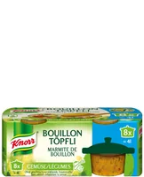 Knorr Gemüse-Bouillon Pur 8 Töpfli 224 g - Produkttyp: Gemüsebouillon - Nährwertangabe pro: 100 g - Energiegehalt (in kj): 28 KJ - Energiegehalt (in kcal): 7 Kcal - Fett: 0.5 g - Gesättigte Fettsäuren: 0.3 g