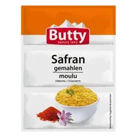 Butty Gewürz Safran gemahlen 0.375 g - Produkttyp: Kräuter - Ernährungsweise: keine Angabe - Produktionsland: Italien - Zertifikate: Keine Zertifizierung - Packungsgrösse: 0.375 g - Fairtrade: Nein