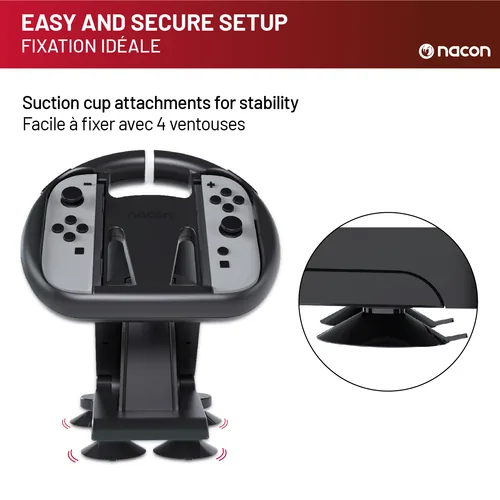 Nacon Faltbares Rad – schwarz [NSW2] - Verbindungsmöglichkeiten: Keine - Plattform: Nintendo Switch 2 - Controller Typ: Lenkrad - Detailfarbe: Grau - Schwarz