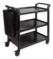 APS Servierwagen Ready 108 x 50 x 96 cm, Schwarz - Tiefe: 108 cm - Breite: 50 cm - Höhe: 96 cm - Detailmaterial: Aluminium - Polypropylen (PP) - Grundmaterial: Kunststoff - Metall