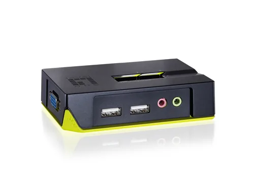 LevelOne KVM Switch 2xUSB-A Audio grau