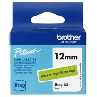 PTOUCH Band schw/hellgr. n. laminiert BTAG-G31 PT-N10/N20/N25BT 12 mm
