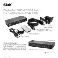CLUB3D CSV-7210 Tastatur/Video/Maus (KVM)-Switch Schwarz