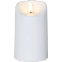 Star Trading LED-Kerze Pillar Flamme Ø 7.5 x 13 cm, Weiss - Betriebsart: Batteriebetrieb - Fernbedienung: Nein - Aussenanwendung: Ja - Höhe: 13 cm - Timerfunktion: Ja - Set: Nein