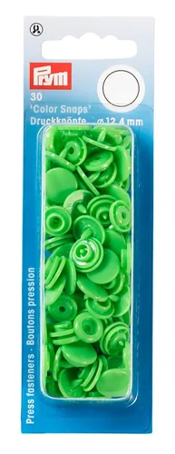 Prym Druckknöpfe Color Snaps Hellgrün, Ø 12,4 mm, 30 Stück - Detailfarbe: Hellgrün