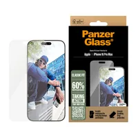 Panzerglass Displayschutz Classic Fit iPhone 16 Pro Max - Kompatible Hersteller: Apple - Mobiltelefon Kompatibilität: iPhone 16 Pro Max - Folien Effekt: Antibakteriell - Transparent - Fettabweisend - Kratzfest - Verpackungseinheit: 1 Stück - Eigenschaften