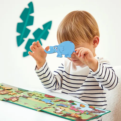 Janod Beschäftigungsspielzeug Magnetistories Afrikanische Tiere - Altersempfehlung ab: 3 Jahren - Material: Pappe - Eigenschaften: Keine Eigenschaft - Zertifikate: Keine Zertifizierung - Detailfarbe: Grün - Mehrfarbig