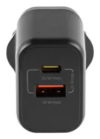 onit USB-Wandladegerät Dual 1C1A 25 W GaN Schwarz - Ladeport Output: 1x USB-C 25W - 1x USB-A 21.6W - Detailfarbe: Schwarz - USB Ladeanschluss: 2