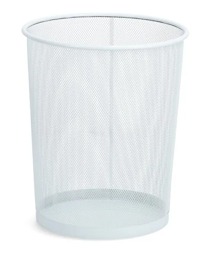 Zeller Present Papierkorb Mesh 15 l, Weiss - Anzahl Behälter: 1 - Detailfarbe: Weiss - Form: Rund - Fassungsvermögen: 15 l - Höhe: 34.5 cm - Material: Metall