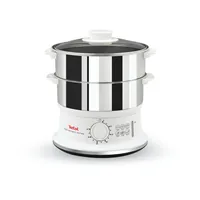 Tefal Dampfgarer VC1451 - Detailfarbe: Silber - Weiss - Ausstattung: Timer - Tropfschale - Deckel - Wasserstandanzeige - Getrennte Behälter - Abschaltautomatik - Externe Wassereinfüllöffnung - Funktionen: Dampfgaren - Leistung: 900 W