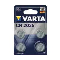 Varta Knopfzelle CR2025 , 4 Stück - Gewicht: 2.5 g - Verpackungseinheit: 4 Stück - Chemisches System: Lithium-Mangandioxid - Batterietyp Bauform: CR-2025 / CR2025 / DL2025 / ECR2025 / L12 / 5003LC / EA-100CF - Anwendung: Knopfzellen - Spannung: 3 V