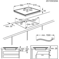 Electrolux EIS62453IZ Nero Da incasso 60 cm Piano cottura a induzione 4 Fornello(i)