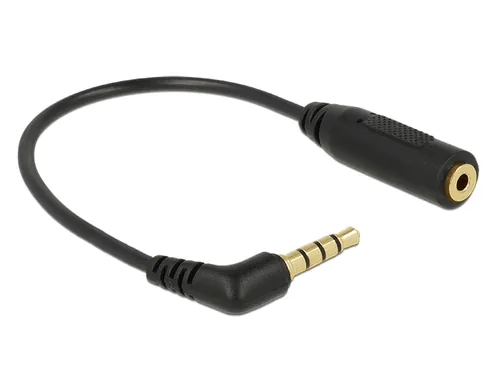 Delock Audiokabel Klinkenstecker 3,5 mm 4 Pin gewinkelt > Klinkenbuchse 2,5 mm 3 Pin