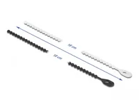 Delock Kabelbinder Schwarz/Weiss 180 mm x 3.6 mm, 100 Stück - Breite: 3.6 mm - Länge: 180 mm - Produkttyp: Kabelbinder - Ausstattung Kabelmanagement: Wiederverwendbar - Verpackungseinheit: 100 Stück - Material: Polyamid (PA)