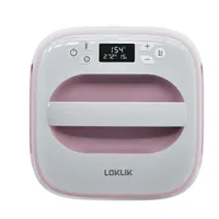 LOKLIK Transferpresse Easy Wärmepresse - Heizplattengrösse: 25.5 x 25.5 cm - Detailfarbe: Pink - Weiss - Material: Metall - Polycarbonat (PC) - Polypropylen (PP)