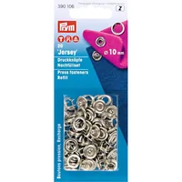 Prym Druckknöpfe Jersey Ring Silber, 10 mm, 20 Stück - Detailfarbe: Silber