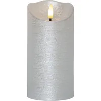Star Trading LED-Kerze Flamme Rustic, Ø 7.5 x 15 cm, Silber - Betriebsart: Batteriebetrieb - Fernbedienung: Nein - Aussenanwendung: Nein - Höhe: 15 cm - Timerfunktion: Ja - Set: Nein