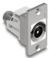 DELOCK Panel Mount IEC Stecker zu F Bu silber weiß