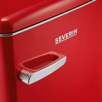 Severin Kühlschrank RKS 8830 Rot, Rechts - Energieeffizienzklasse EnEV 2020: D - Bauart: Freistehend - Einbaunormen: Keine - Nutzinhalt Kühlen: 95 l - Nutzinhalt Gefrieren: 13 l - Breite: 55 cm