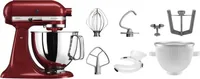 KitchenAid Küchenmaschine KSM135 Rot - Funktionen: Kneten - Rühren - Schlagen - Detailfarbe: Rot - Gerätetyp: Küchenmaschine - Leistungsaufnahme Betrieb: 300 W - Timerfunktion: Keine Angaben - Display vorhanden: Nein