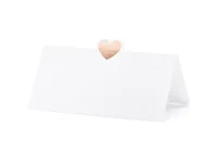 Partydeco Tischkarte Herz 10 x 5 cm, 10 Stück, Rosegold - Inkl. Couvert: Nein - Papierformat: 10 x 5 cm - Motiv: Hochzeit - Detailfarbe: Rosegold