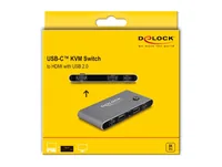 DELOCK USB-C KVM Switch zu HDMI 8K 60 Hz mit USB 2.0