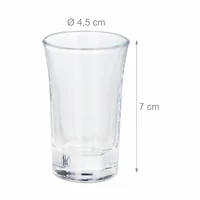 relaxdays Schnapsglas 4 cl, 12 Stück - Material: Glas - Höhe: 7 cm - Volumen: 40 ml - Glas Typ: Schnapsglas - Verpackungseinheit: 12 Stück - Detailfarbe: Transparent
