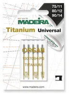 Madeira Maschinennadel Titan 75/11 80/12 90/14 5 Stück - Verpackungseinheit: 5 Stück - Detailfarbe: Gold - Silber - Produkttyp: Maschinennadeln