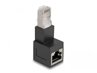 Delock Winkeladapter 90° RJ45 nach unten, Cat.6A 1 Stück - Zubehörtyp: Kupplung - Detailfarbe: Schwarz - Verpackungseinheit: 1 Stück