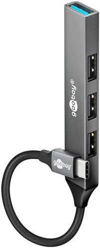 Goobay 74457 interface hub USB 3.2 Gen 1 (3.1 Gen 1) Type-C 5000 Mbit/s Light grey