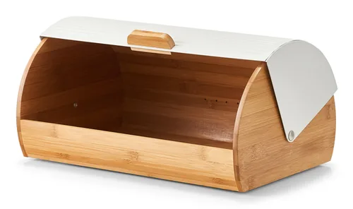 Zeller Present Brotkasten 39 x 27 x 19 cm, Weiss - Brotvariante: Brot - Material: Holz - Metall - Detailfarbe: Weiss - Braun - Inkl. Schneidebrett: Nein