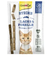 Gimpet Katzen-Snack Sticks Lachs & Forelle, 4 Stück - Snackart: Sticks - Tierbedürfnis: Haut & Fell - Packungsgrösse: 20 g - Produkttyp: Ergänzungsfutter - Fleischsorte: Forelle - Lachs - Tierart: Katze