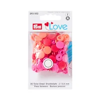 Prym Druckknöpfe Color Snaps Love Rot, Ø 12,4 mm, 30 Stück - Detailfarbe: Rot