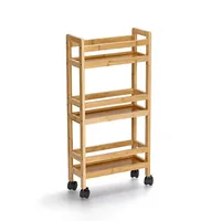 Zeller Present Nischenwagen mit 3 Ablagen 36 x 15 x 74 cm, Nature - Tiefe: 15 cm - Breite: 36 cm - Höhe: 74 cm - Detailmaterial: Bambus - Grundmaterial: Holz