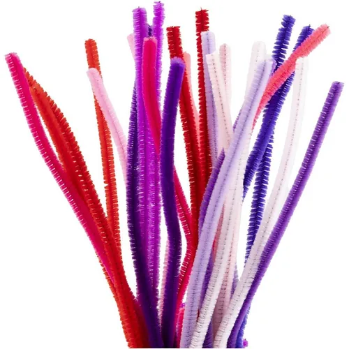 Creativ Company Chenilledraht 25 Stück, Lila-Mix - Länge: 30 cm - Durchmesser: 6 mm - Detailfarbe: Lila - Mehrfarbig - Drahtart: Chenilledraht