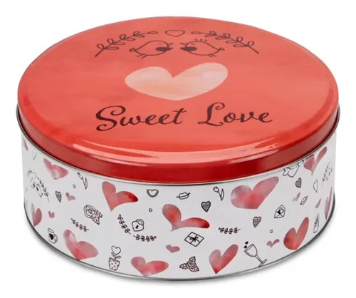 Städter Vorratsdose Sweet Love 3.5 l, Rot/Weiss - Produkttyp: Aufbewahrungsbox - Materialtyp: Metall - Set: Nein - Volumen: 3.5 l - Stapelbar: Nein - Form: Rund