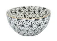 Kadastar Schale Metropolitan Polygon 15 cm, Schwarz/Weiss - Unterteilungsmöglichkeit: Nein - Material: Steingut - Detailfarbe: Schwarz - Weiss - Set: Nein - Durchmesser: 15 cm - Verpackungseinheit: 1 Stück